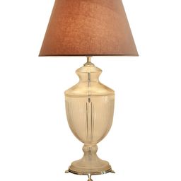 THE LIGHT STORE Brown Self Design Bedside Standard Table Lamp with Shade image 3