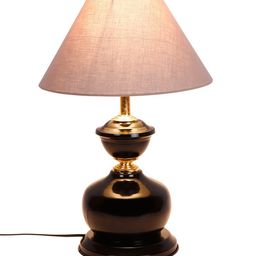 Devansh Grey & Black Solid Traditional Frustum Table Lamp image 4