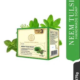 Khadi Natural Set of 3 Handmade Neem-Tulsi Soap image 5