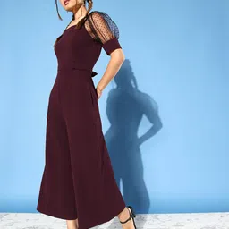 Miss Chase Purple Waist Tie-Ups Basic Jumpsuit-26