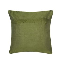 Alina decor Green & White Set of 2 Embellished Square Cushion Covers image 4