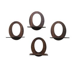 RANDOM Set Of 4 Coffee Brown MDF Basic Wall Shelves image 5