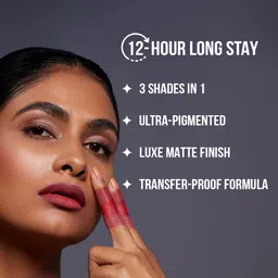 STAZE 9to9 Love Tri-Angle 3 in 1 Transferproof  Lipstick 3.8 g - Brick Pink 01 image 3