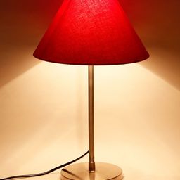 Devansh Red & Silver-Toned Solid Traditional Table Lamp image 4
