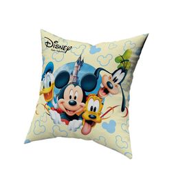 Kuber Industries Set Of 3 Cream & Blue Disney Both Side Printed Reversible Cushions image 3