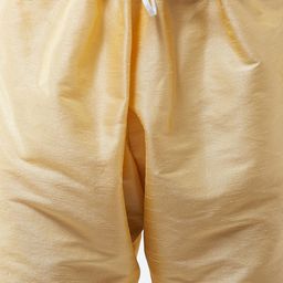 SOJANYA Men Cream-Coloured & Black Self Design Kurta with Churidar & Nehru Jacket image 2