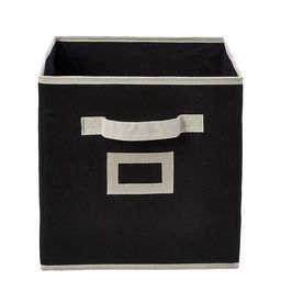 Kuber Industries Set Of 3 Black Solid Large Foldable Storage Boxes With Handle Replacement Drawer image 4