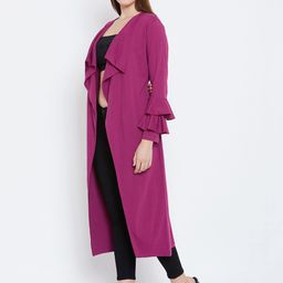 Hypernation Magenta Solid Open Front Longline Shrug image 5