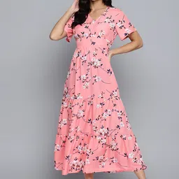 Mast & Harbour Floral Print Crepe Fit & Flare Midi Dress-picture-13