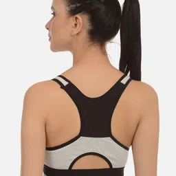 mod & shy Black & Grey Colourblocked Non-Wired Non Padded Bralette Bra MS112M-picture-1