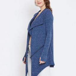 Hypernation Blue Solid Open Front Shrug image 4