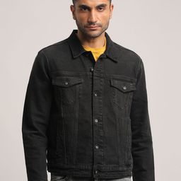 EVERBLUE Men Black Washed Crop Denim Jacket-picture-31