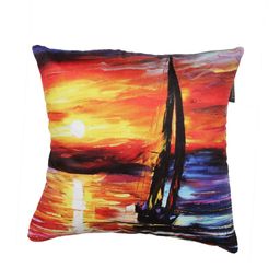 ROMEE Multicoloured Set of 5 Abstract Square Cushion Covers image 2