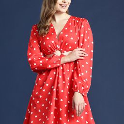 Mast & Harbour Printed Cut-Out A-Line Mini Dress-image-66