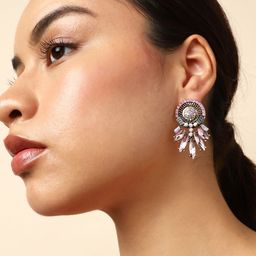 SOHI Gold-Plated Contemporary Drop Earrings-38