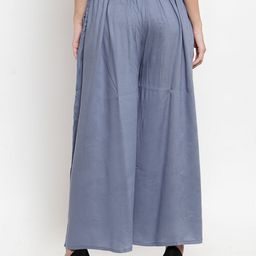 Clora Creation Women Grey Solid Flared Palazzos image 4