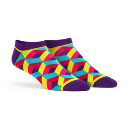 Dynamocks Pack Of 3 Patterned Anti-Microbial Cotton Ankle-Length Socks image 4