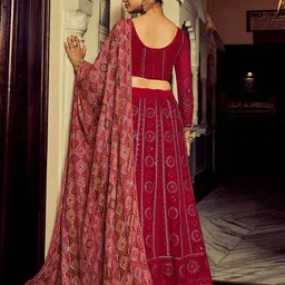 Fusionic Embellished Sequinned Semi-Stitched Lehenga & Unstitched Blouse With Dupatta image 5
