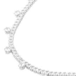 Zaveri Pearls Silver-Plated Stone-Studded Jewellery Set image 4