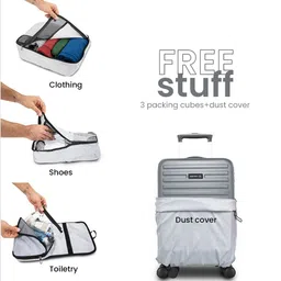 Assembly Set Of 2 Textured Hard-Sided Small Trolley Suitcase Laptop Backpack image 5