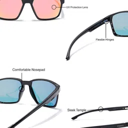 Eyejack Unisex Square Sunglasses with Polarised and UV Protected Lens image 5