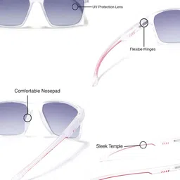 Eyejack Unisex Square Sunglasses with Polarised and UV Protected Lens image 2