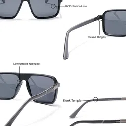 Eyejack Unisex Square Sunglasses with Polarised and UV Protected Lens image 5