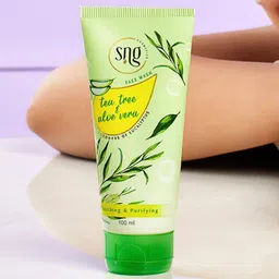 SNG Cosmetics Set of Honey & Saffron + Tea Tree & Aloe Vera Face Wash - 100 ml Each image 3