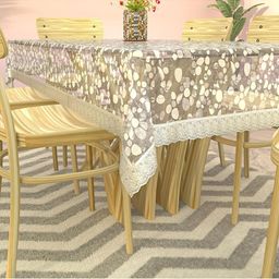 Kuber Industries Grey Printed 6-Seater Rectangular Table Cover image 4
