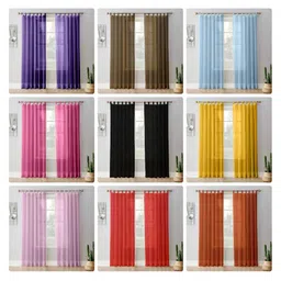 Dekor World Multicoloured Set of 2 Sheer Window Curtain image 3