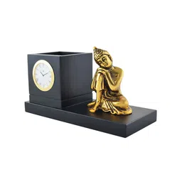 Archies Gold-Toned Round Textured Analogue Table Clock image 3