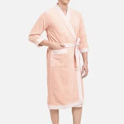 SPACES Unisex Pure Cotton 400 GSM Bath Robe with Fabric Belt image 2