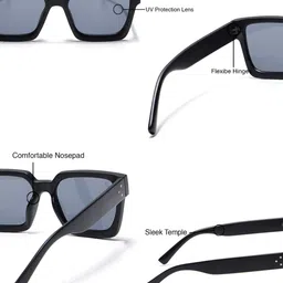 Eyejack Unisex Square Sunglasses with UV Protected Lens image 2