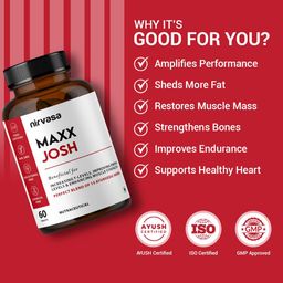 Nirvasa Set of 2 Maxx Josh Tablets with 15 Natural Herbs - 60 Tablets Each image 3