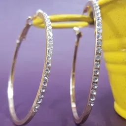 OOMPH Rose Gold-Toned Handcrafted Circular Hoop Earrings-picture-45