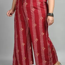 PrettyPlus by Desinoor.com Plus Size Women Printed Palazzos image 3