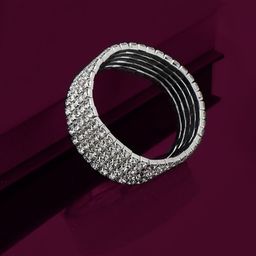 Carlton London Women Cubic Zirconia Rhodium-Plated Bracelet-image-13