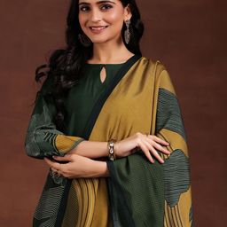 Libas Women Floral Printed Regular Kurta with Trousers & With Dupatta image 4