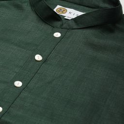 KISAH Men Teal Green Kurta with Dhoti Pants With Nehru Jacket image 3