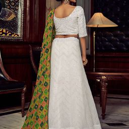Fusionic Embellished Sequinned Semi-Stitched Lehenga & Unstitched Blouse With Dupatta image 5