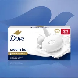 Dove Set of 5 Cream Beauty Bathing Bar for Soft-Smooth & Glowing Skin - 125 g each image 5