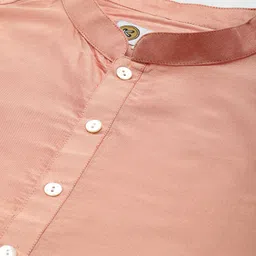 KISAH Men Peach & Cream-Coloured Kurta with Dhoti Pants & Nehru Jacket image 2
