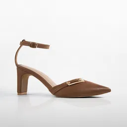 Signature Sole Embellished Work Block Sandals with Buckles image 3