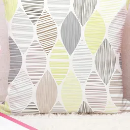 STITCHNEST Yellow & White Set of 5 Geometric Square Cushion Covers image 4