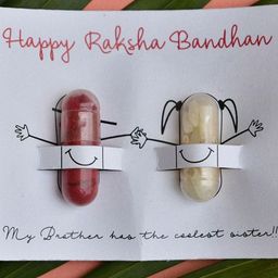 BeAbhika Caring Wala Bhai Quirky Rakhi with Roli Chawal Capsules image 3