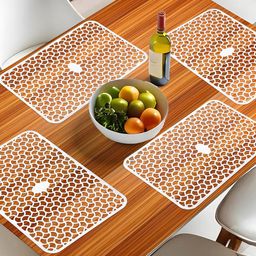 Kuber Industries PVC Fridge Mat with Fridge Door Tray mat 6 Pcs, White image 3