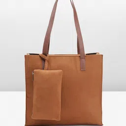 Mast & Harbour Women Suede Shopper Tote Bag-29