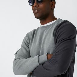 Koton Men Grey Melange & Navy Blue Colourblocked Sweatshirt-picture-58