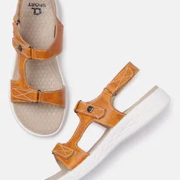 Carlton London sports Women Tan Brown Solid Open Toe Flats-image-99