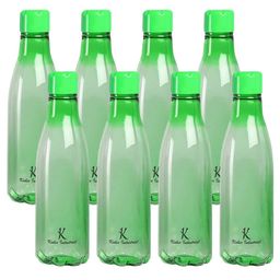 Kuber Industries Green Set of 8 Plastic Solid Water Bottle-1